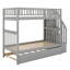 Lit superposé simple au-dessus d'un lit simple avec lit gigogne, escalier de rangement et garde-corps pleine longueur, lit superposé en bois massif avec escalier, pas de sommier nécessaire-209390666