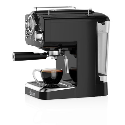 Swan Retro Espresso Coffee Machine with Milk Frother, Steam Pressure Control,Detachable Water Tank
