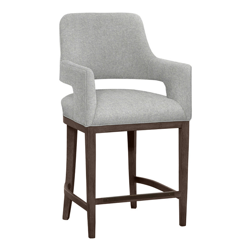 Josie Upholstered Stool with Solid Wood Frame, Hazelnut, Perigold Willa Snow, Counter Stool (26.5" Seat Height)