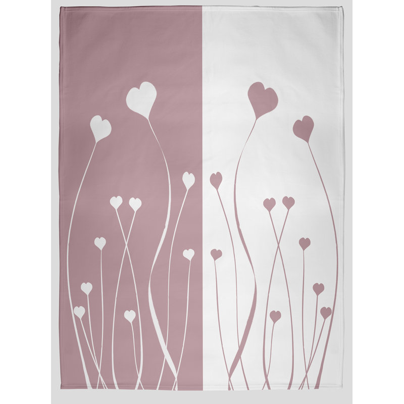 Jeté Growing Love Valentine's Day, L 60 po x L 80 po, Mauve romantique