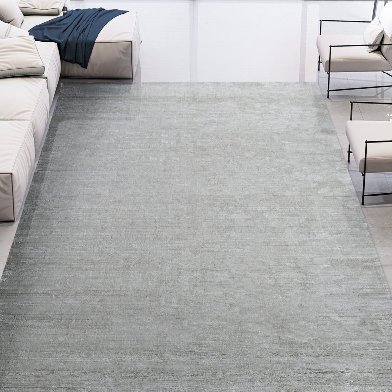 Hand Knotted Area Rug in Taupe, Rectangle 10' x 14'