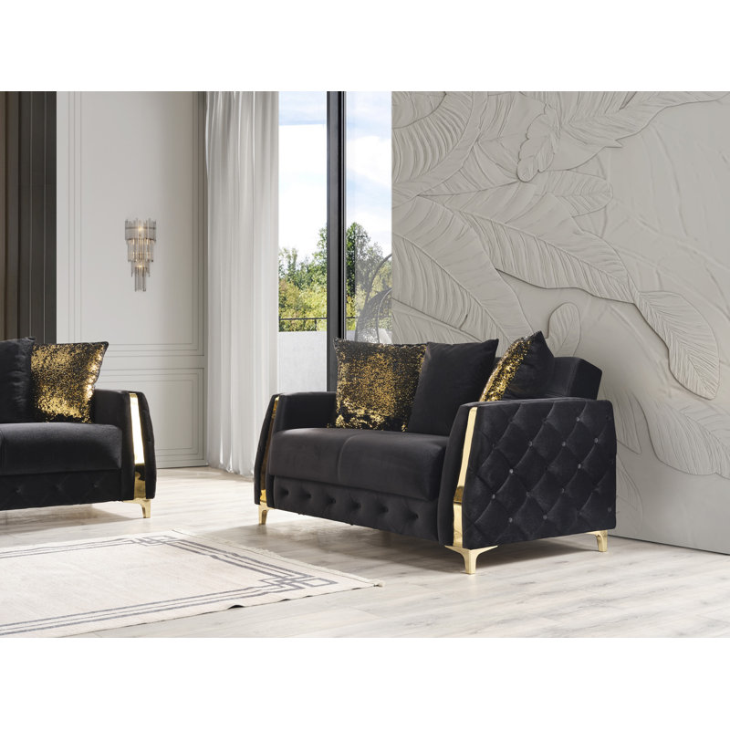 Causeuse de style moderne, Noir, noir, noir, noir