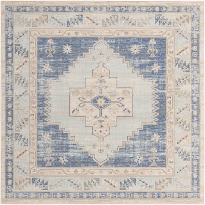 Parchette Oriental Sky Blue Area Rug