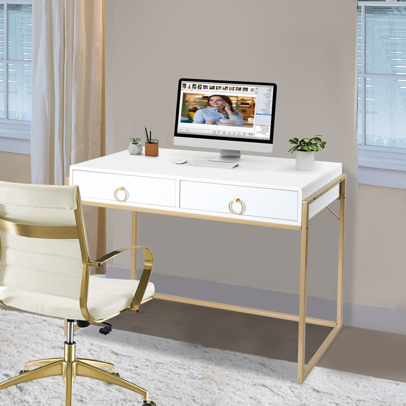 Ebinum Metal Base Writing Desk
