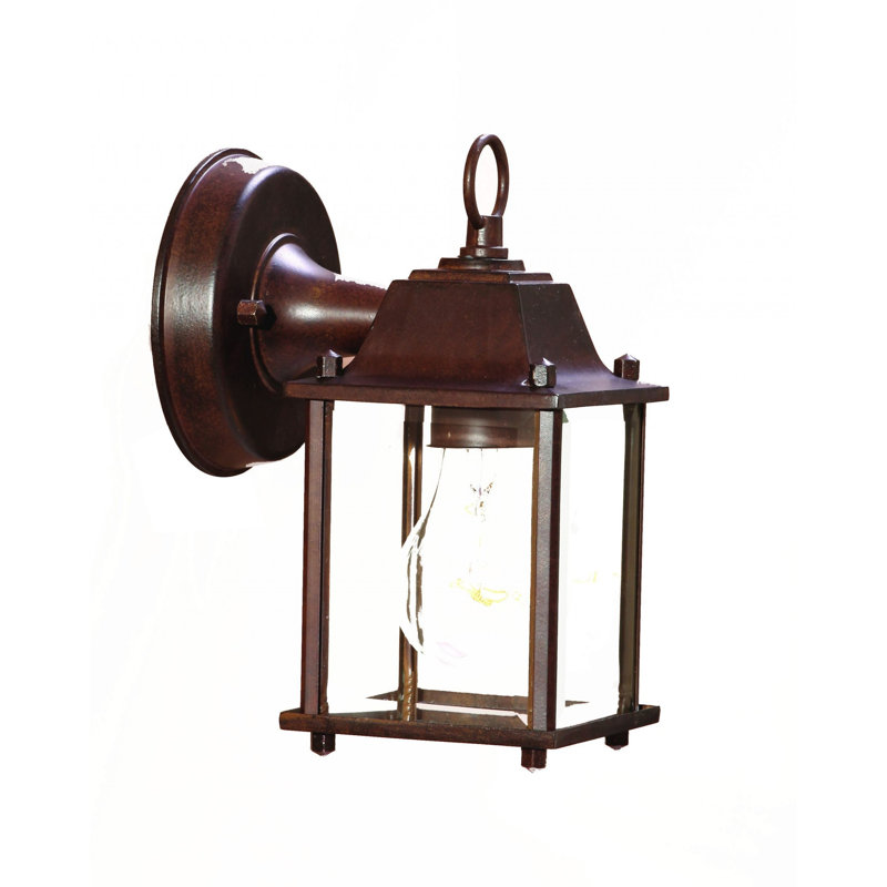 Hanging Glass Lantern Wall Light, Dark Brown