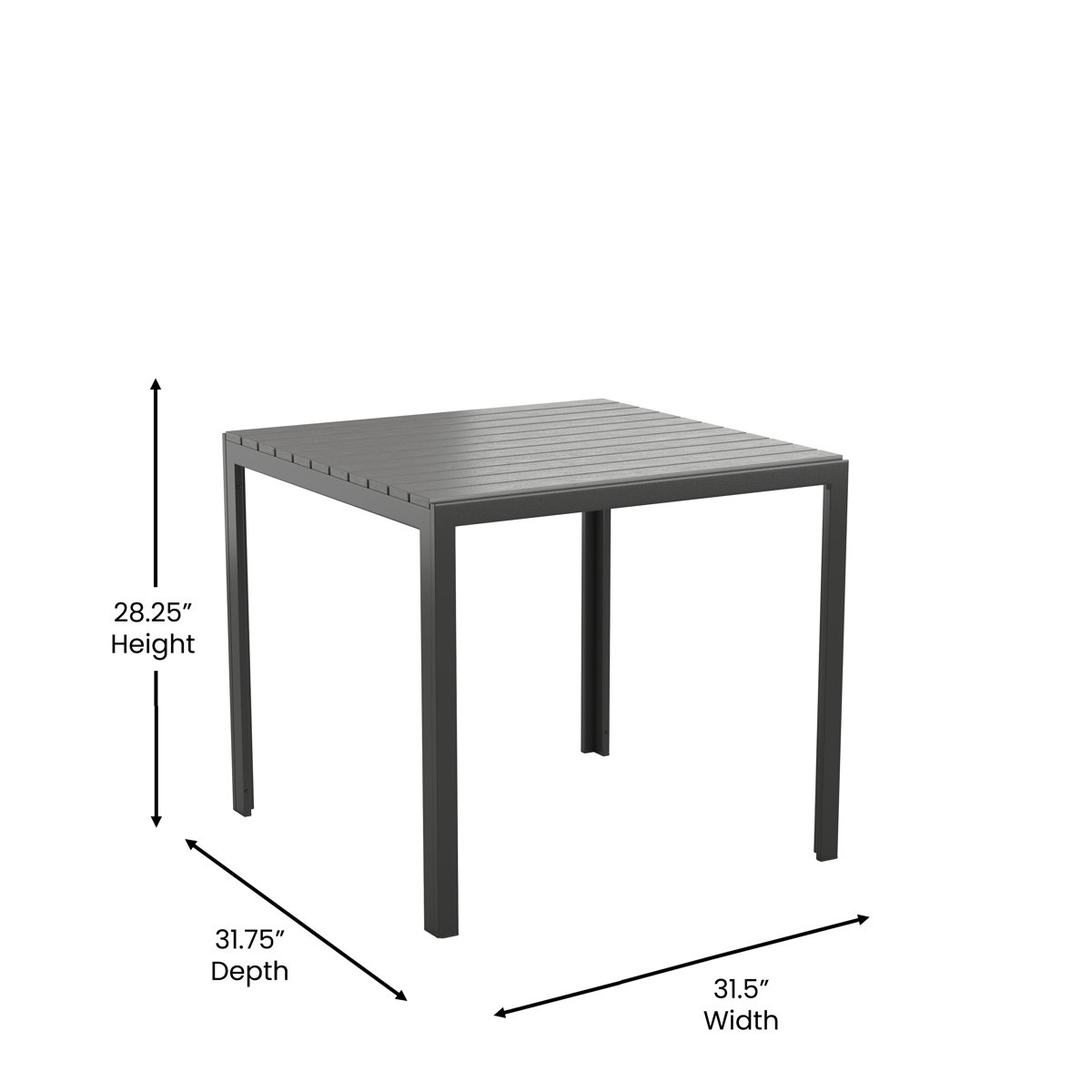 Latitude Run® Indoor/Outdoor Commercial Steel Patio Table with Poly ...