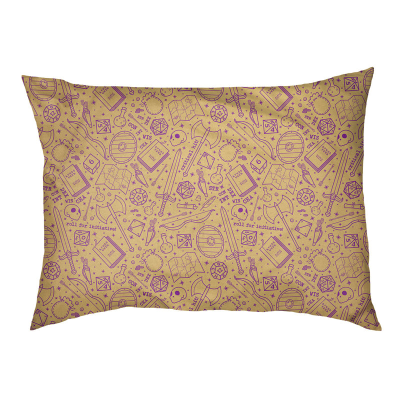 Coussin Byrge, Jaune / Mauve, Grand (l 42,5 po x P 32,5 po x H 14 po)