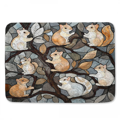 Tapis de bain écureuil rustique
