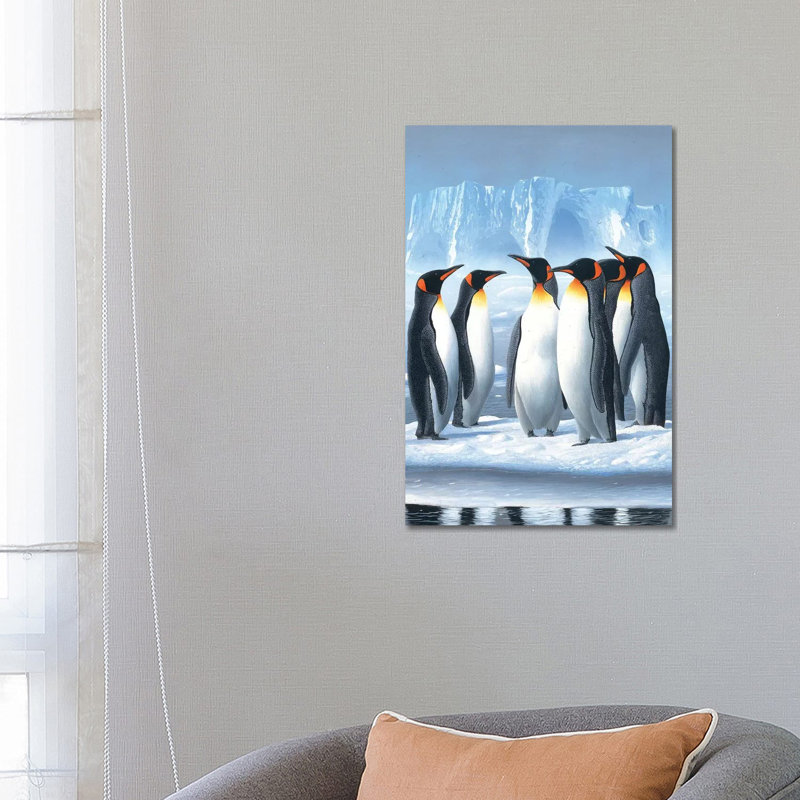 Penguins by Jan Weenink - Wrapped Canvas Painting, 66.04 cm H x 45.72 cm W x 3.175 cm D