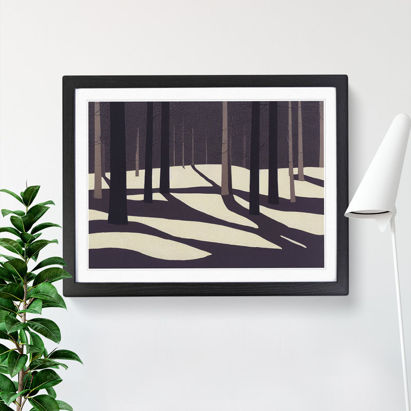 XH1022-10179X Winter Forest At Dusk - Single Picture Frame Painting, Black, 46cm H x 64cm W x 2cm D