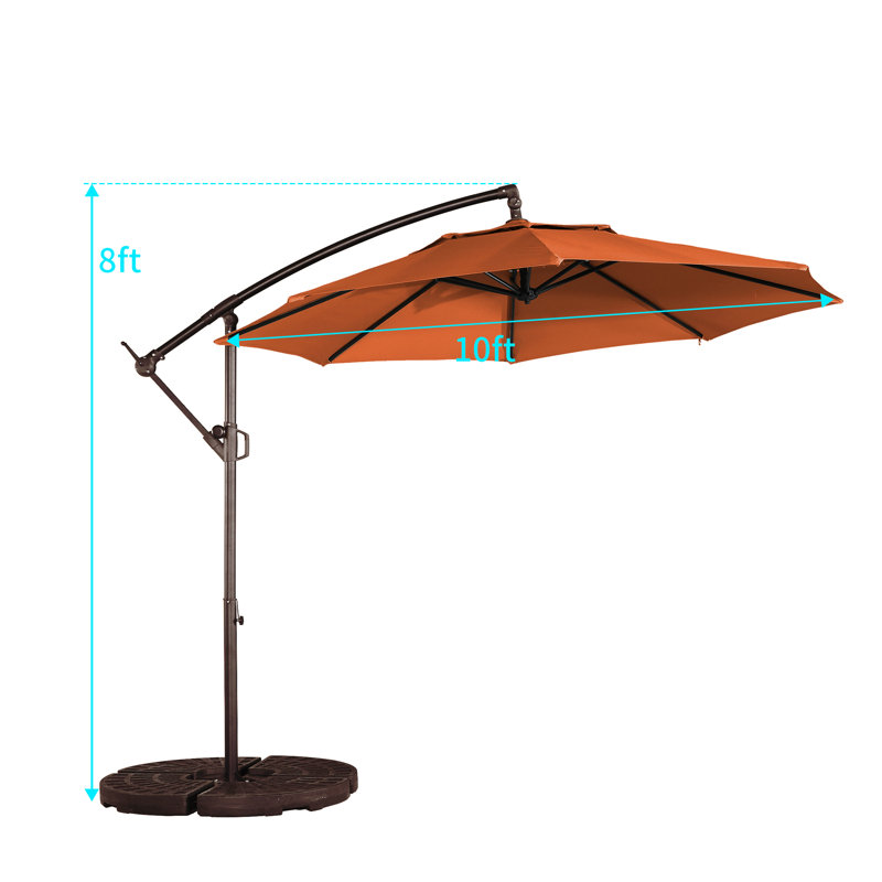 Parasol en porte-à-faux 10 pi Anasa, Orange