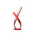 17" Abstract Ribbon Bow LED Red Metal Table Lamp for Stylish Spaces