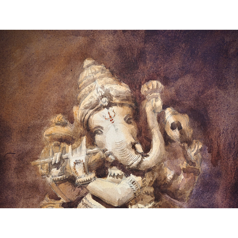 Lord Ganesha, peinture | Aquarelle sur papier | Pour la décoration murale