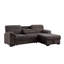 Canapé-lit modulaire en chenille brun de 95 pouces Kipling II avec méridienne de rangement à droite, lit escamotable et console rabattable avec ports USB