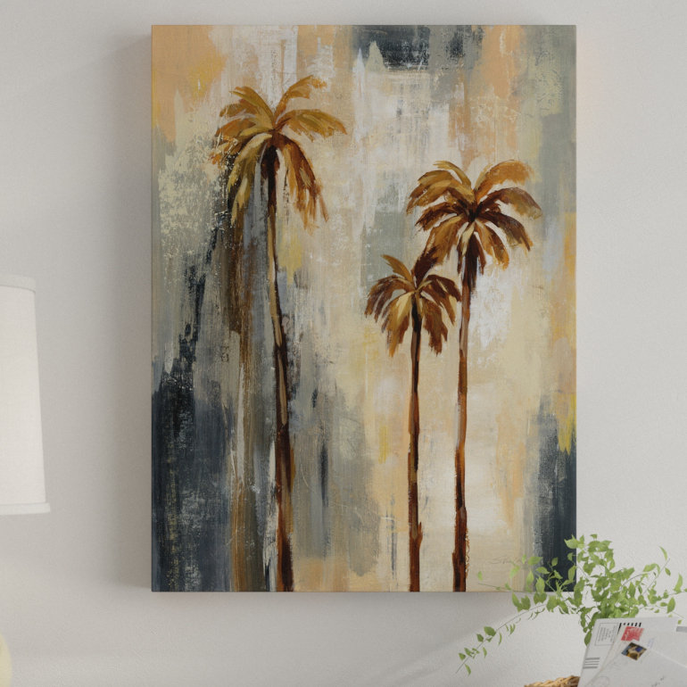 « palm trees i », métal imprimé, Toile tendue, H 32 po x l 24 po x P 2 po