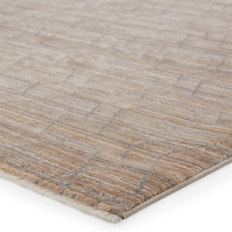 Tapis brun clair, Tapis de couloir de 2 pi 6 po x 8 pi