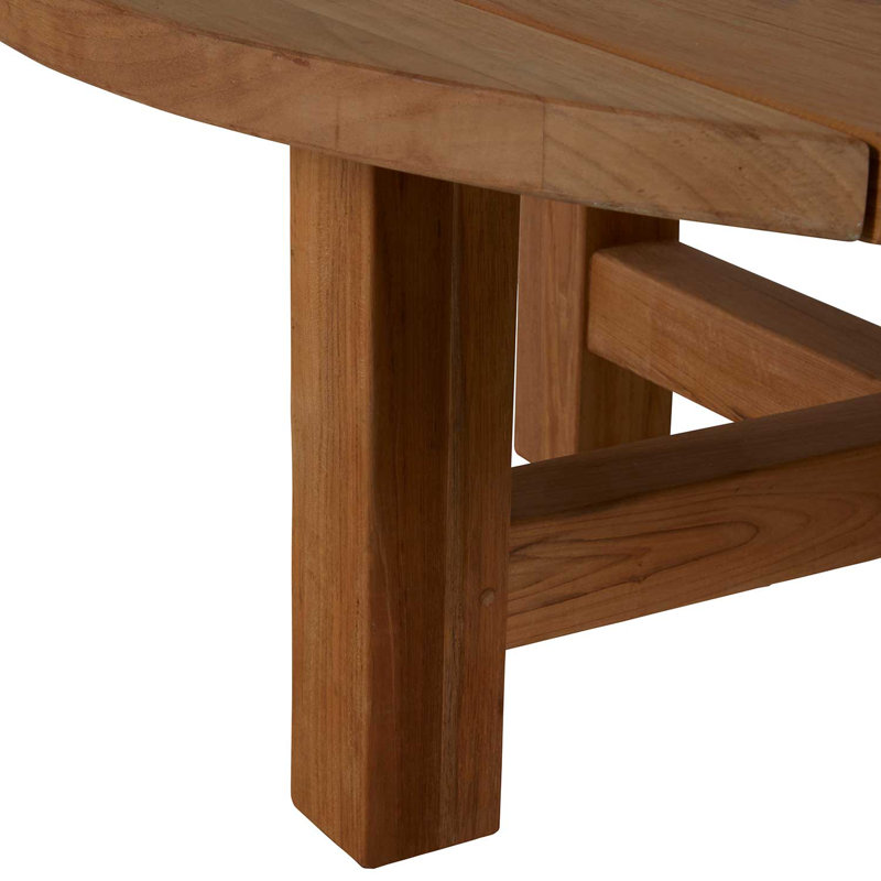 Croquet Solid Wood 4 Legs Coffee Table, Natural Teak