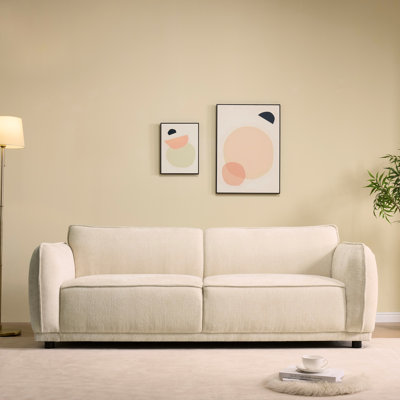 84" Round Arm 3 Seater Modern Upholstered Sofa