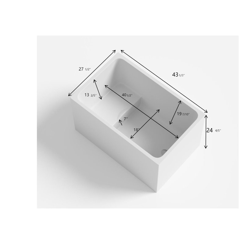 43" Acrylic Freestanding Bathtub