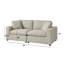 Canapé modulaire 2 pièces Cassandra avec tissu moelleux et structure durable pour un salon confortable