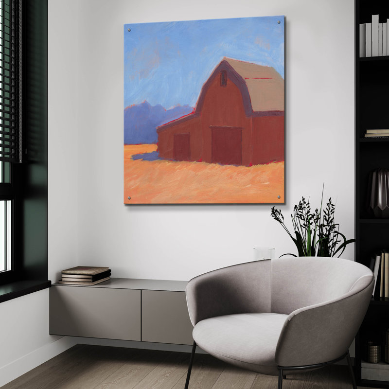 Art mural en verre épique «Rustic Hayven 1» par Carol Young, 36 po x 36 po, H 36 po x l 36 po