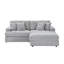 3 places en velours côtelé gris de 87,96 pouces avec quatre coussins et un pied de rangement simple, nuage doux et élégant pour le bureau vivant, structure à ressorts, coussins en mousse à mémoire de forme, espace primaire moderne,-852670316
