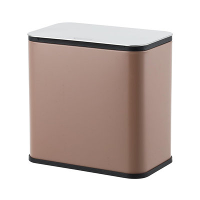 Wall Mounted Stainless Steel Trash Can with Soft-Close Lid, 1.3 Gallon/5 Liter Removable Inner Bucket for Kitchen Waste