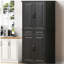 Armoire de cuisine de 71 po de hauteur avec 3 organisateurs coulissants, armoire de rangement autoportante avec 6 tablettes de porte et 2 tiroirs