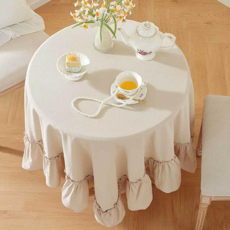 Nappe carrée en coton délavé, Tanné, 63 x 63 po (160 x 160 cm)