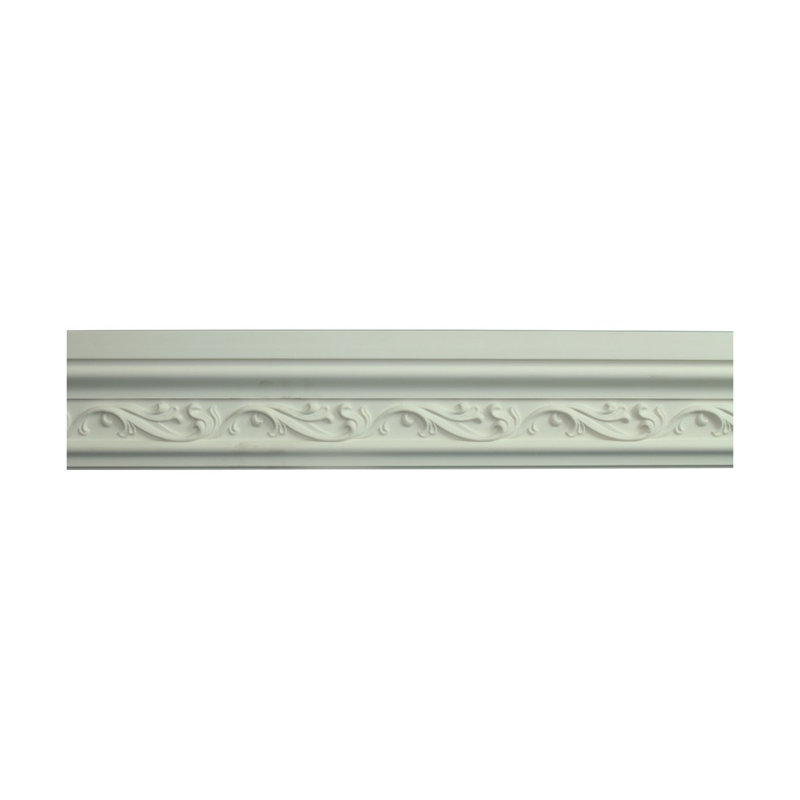 Primed White Ornate Urethane Crown Moulding 94" Length
