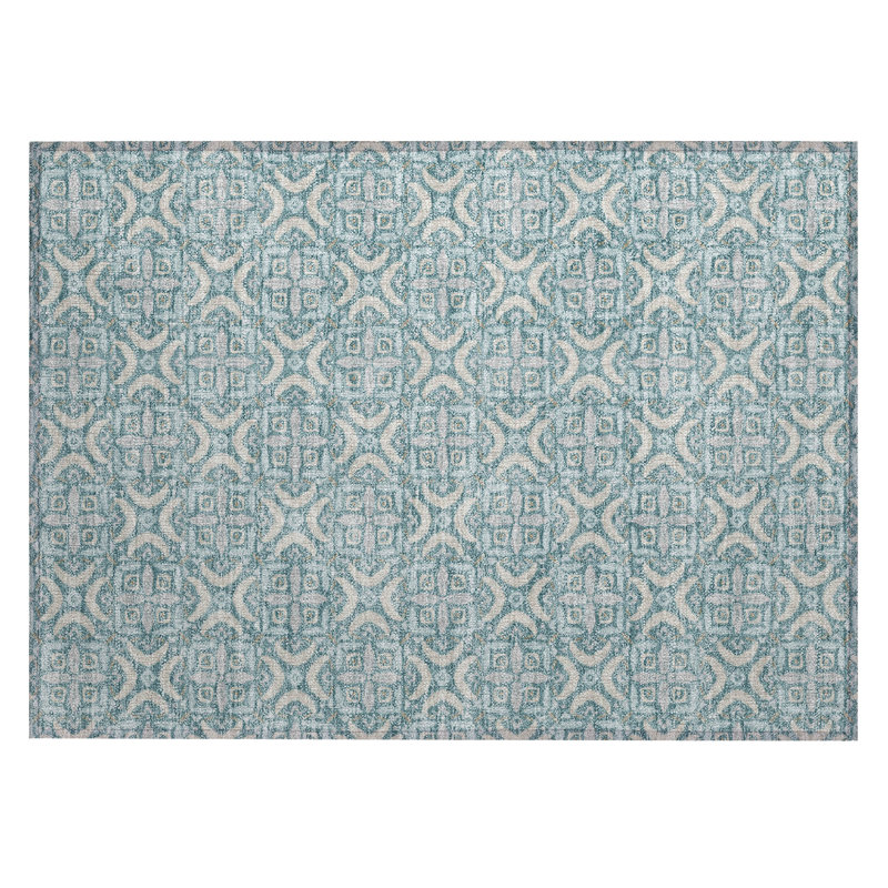 Tapis intérieur / extérieur lavable à la machine Chantille ACN2924, Sarcelle, 2 pi 6 po x 3 pi 10 po