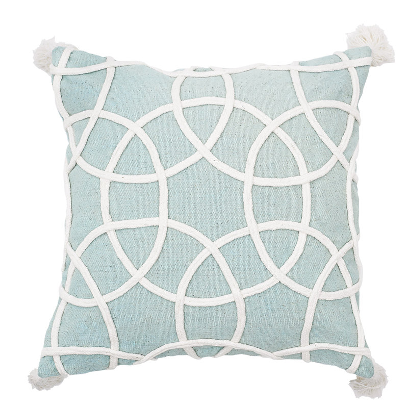 Lily Geometric Throw Pillow, Seaglass