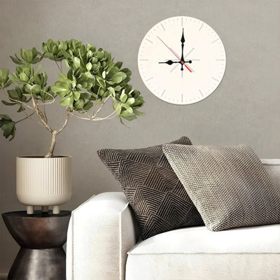 Horloge murale ronde en bois 10 po, mouvement à quartz silencieux, imprimé UV, à piles