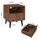 Fluted End Table with Drawer and Solid Wood Legs