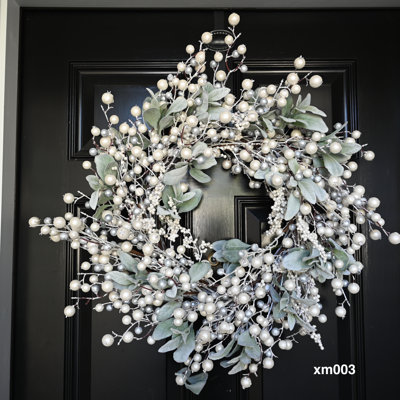 Couronne de Noël 24 po Faux Agneaux Ear Berry