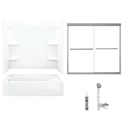 60"" W x 73"" H Frameless Rectangle Sliding Tub & Shower Kit with Towel Bar and Base Included -  Sterling by Kohler, 7137R-5405NC-0