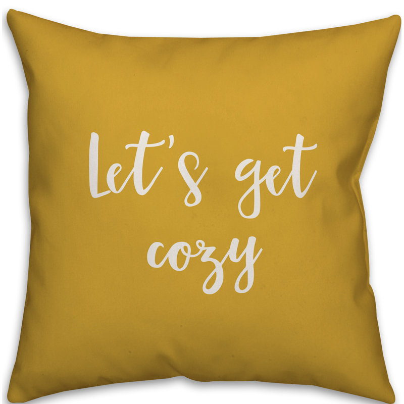 Reversible Throw Pillow, Mustard, Pillow Cover