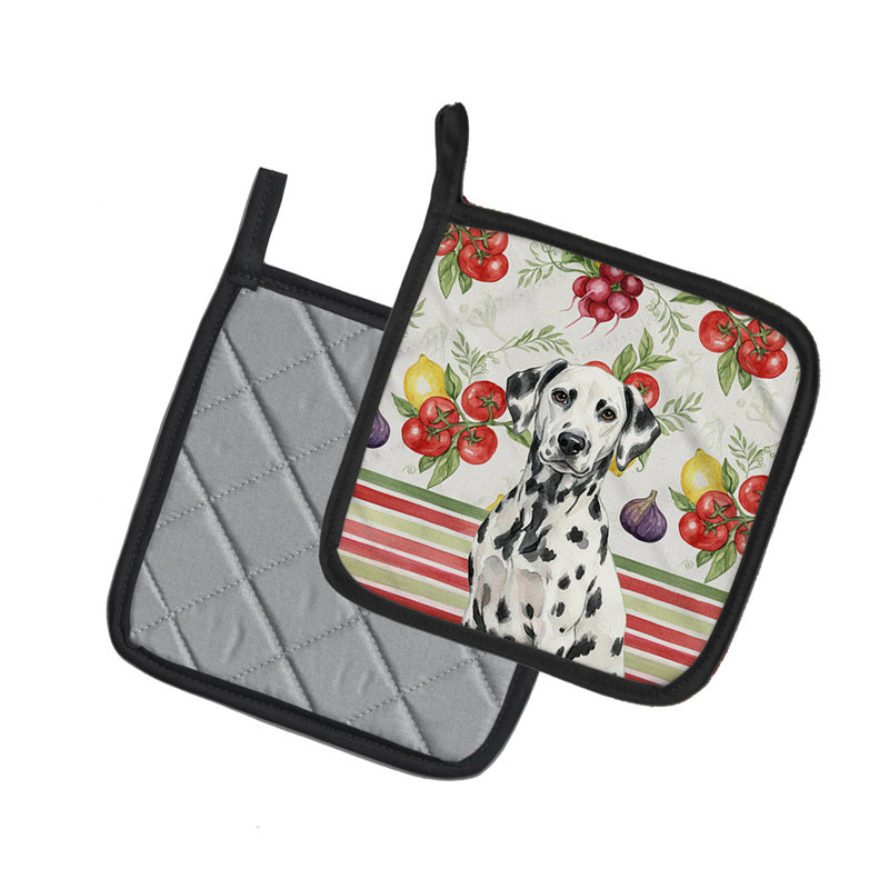 Paire de mangeoires Dalmatian, Noir / blanc