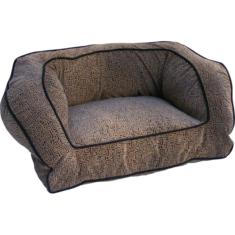 Snoozer Canapé contemporain Lit pour chien, Petit (28" L x 17" W), Marine / Camel