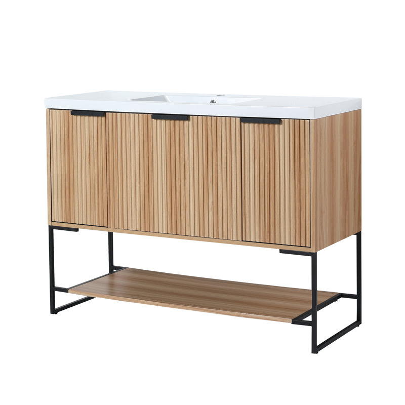 Meuble-lavabo autoportant 47,2 po Chaidez, Brun