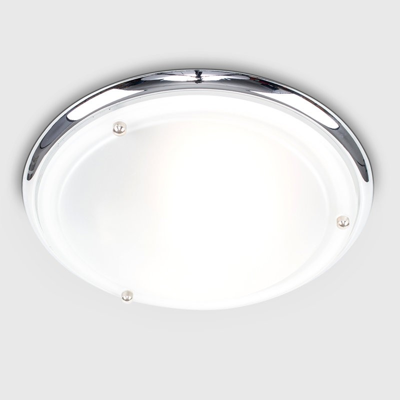 Baldwin Glass Flush Mount, Chrome