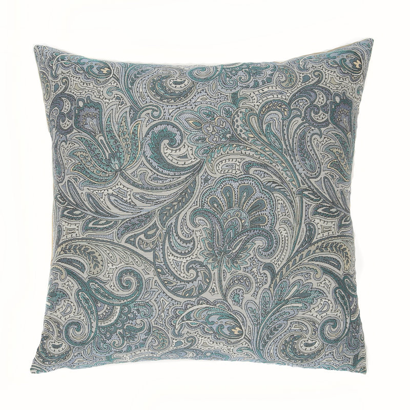 Paisley Feather Throw Pillow, Danube