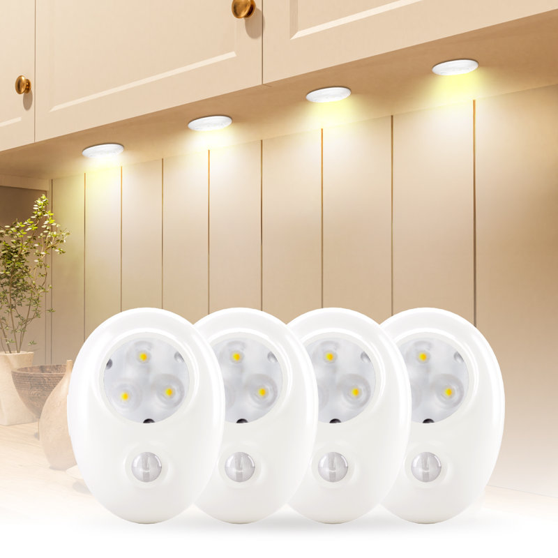 Lumière de 2,7 po pour garde-robe à capteur de mouvement, 3 lumières sans fil rechargeables sous l'armoire