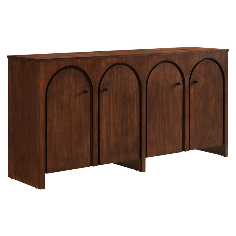 Appia Walnut Wood Veneer 71" Sideboard with Arched Doors