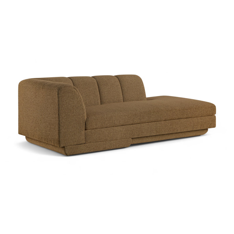 Chaise avec accoudoirs droit en tissu Chiquita, Orienté à droite, Tissu brun