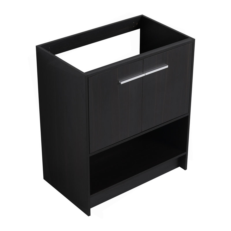 Meuble-lavabo autoportant 30 po (29 5/16 po), 2 portes, meuble-lavabo autoportant, contreplaqué (sans le lavabo), Chêne foncé