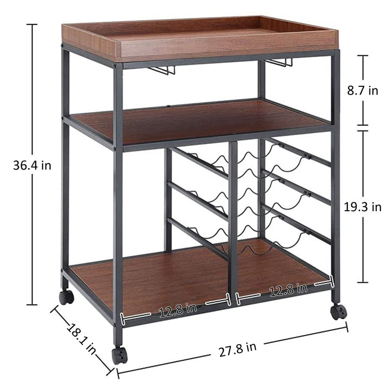 Walczak Metal Bar Cart