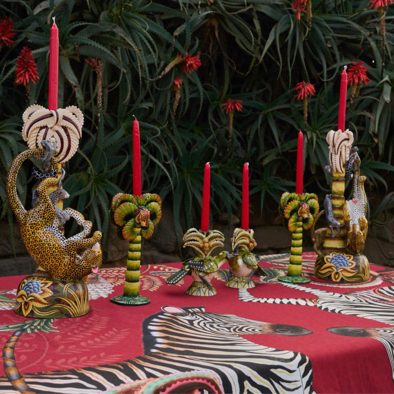 Tablecloth - Pangolin Park - Royal Red - Large - Cotton, 94'' L x 63'' W