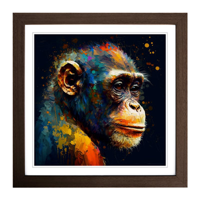 Monkey Palette Knife Painting No.3 - Framed Print