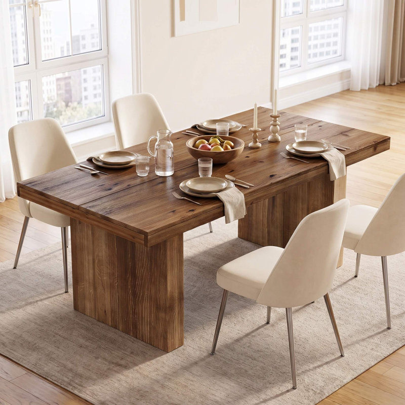 Farmhouse Solid Wood Rectangular Kitchen Dining Table